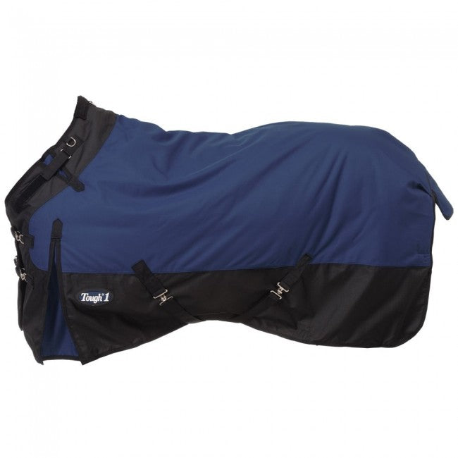 Tough 1 1200D Waterproof Poly Turnout Blanket with Adjustable Snuggit Neck Turnout Blankets Tough 1 Navy Blue 69" 