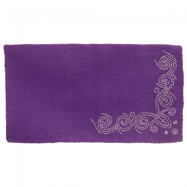 Purple Tough 1 Wool Blend Saddle Blanket with Designer Dots