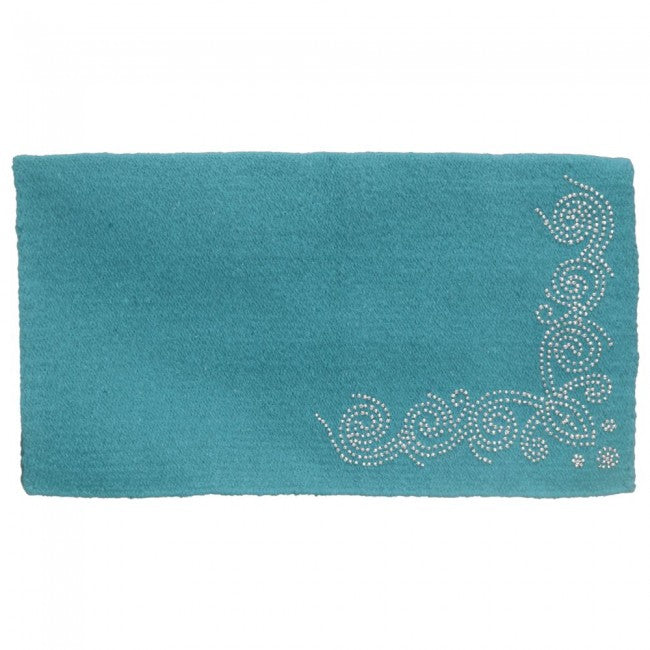 Turquoise Tough 1 Wool Blend Saddle Blanket with Designer Dots