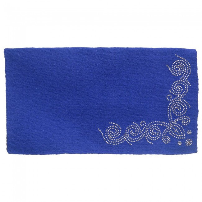 Royal Blue Tough 1 Wool Blend Saddle Blanket with Designer Dots