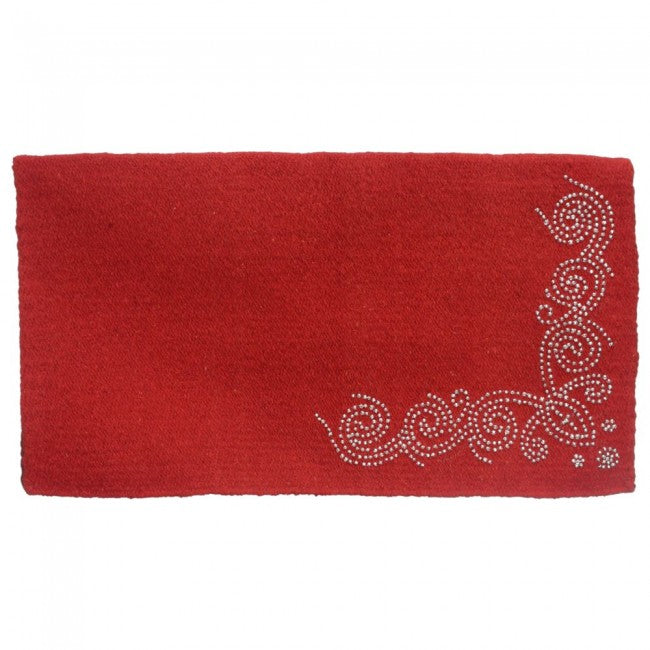 Red Tough 1 Wool Blend Saddle Blanket with Designer Dots