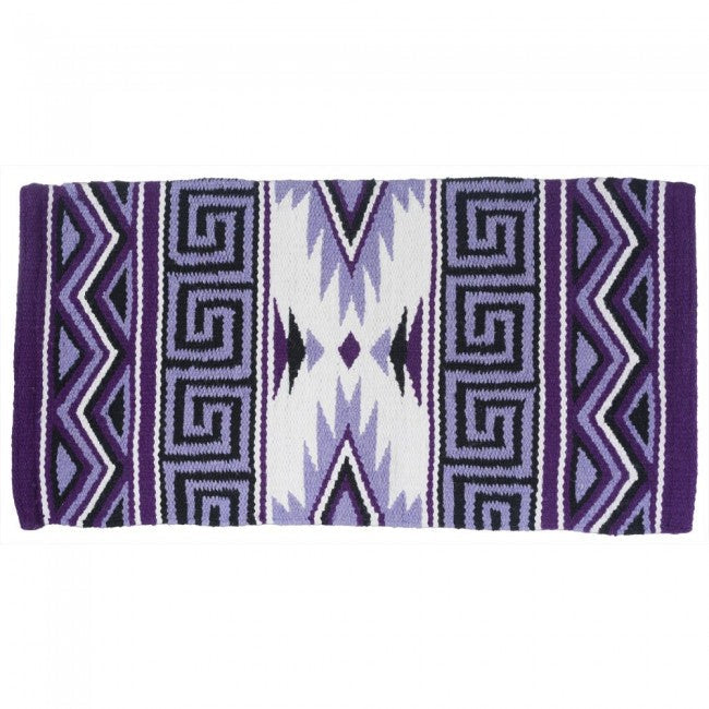 Purple/White/Light Purple/Black Tough 1 Mayan Navajo Wool Saddle Blanket