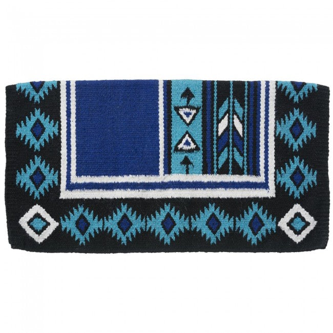 Royal Blue/White/Turq/Black Tough 1 Cherokee Wool Saddle Blanket
