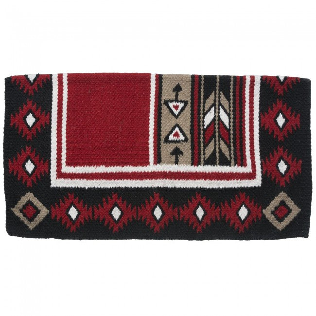 Red/White/Black/Taupe Tough 1 Cherokee Wool Saddle Blanket