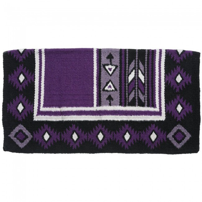 Purple/White/Light Purple/Black Tough 1 Cherokee Wool Saddle Blanket