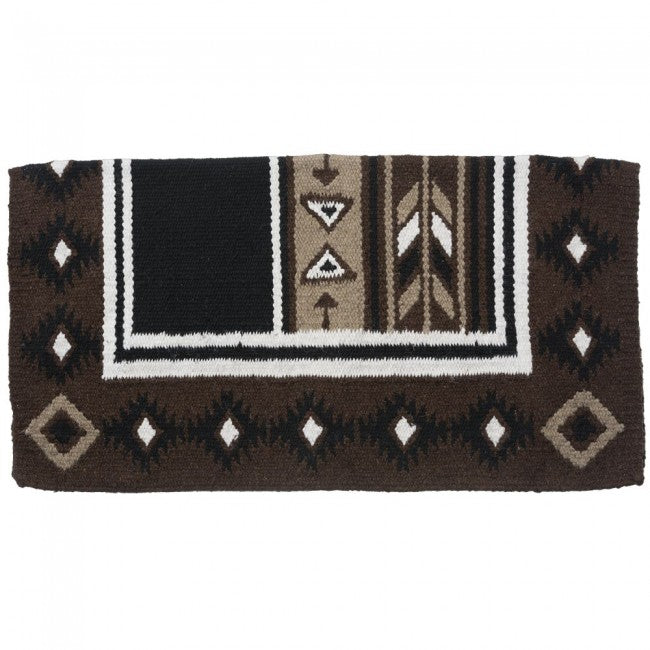 Chocolate/White/Black/Taupe Tough 1 Cherokee Wool Saddle Blanket