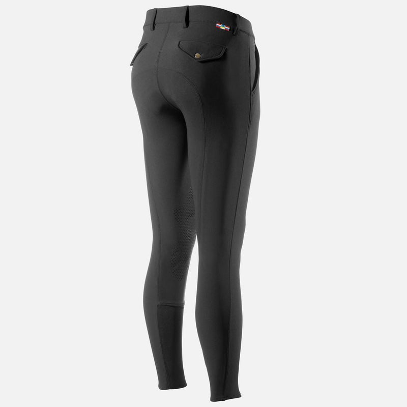Black Back Horze Men's Grand Prix Knee Patch Breeches - Silicone Grip Knee Patch Breeches