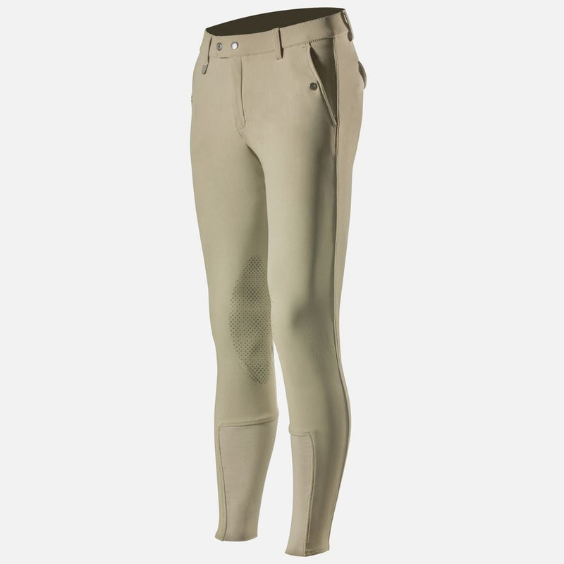 Tan Front Horze Men's Grand Prix Knee Patch Breeches - Silicone Grip Knee Patch Breeches