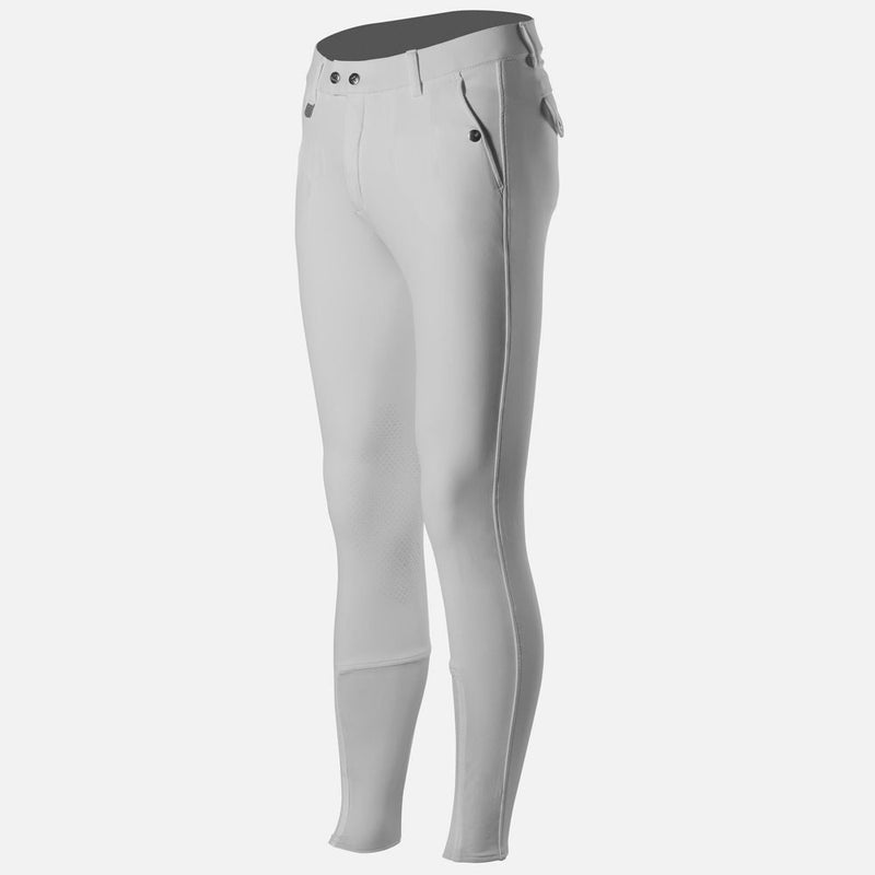 White Front Horze Men's Grand Prix Knee Patch Breeches - Silicone Grip Knee Patch Breeches