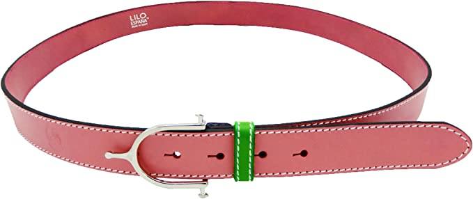 LILO Collections Inglesa 1.25" Spur Leather Belt Belts Lilo Belts 28 Pink/Lime/Silver 
