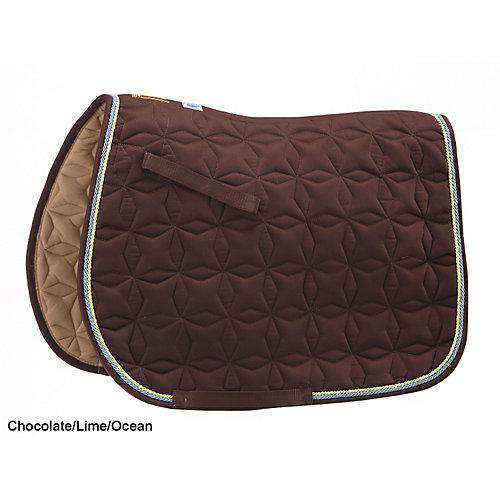 Roma Ecole Star Quilt Close Contact Saddle Pad Dressage Pads Roma Full Black/Slate/Red 