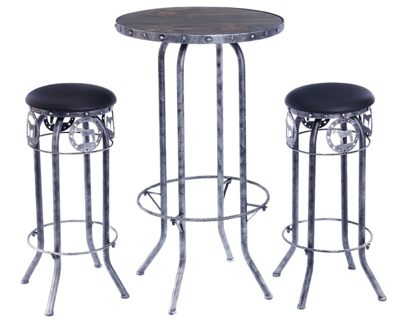 Pub Table & Stool 3pc Set Quarter Horse Silver Gifts One Stop Equine Shop 