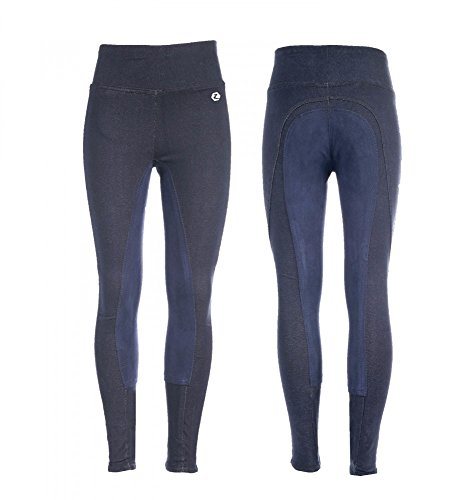 Horze Active Youth Full Seat Summer Tights Breeches Full Seat Tights Horze Dark Blue 6 