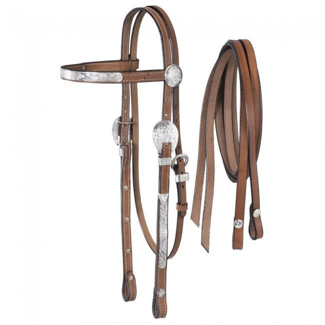 Dark Oil Tough 1 McCoy Collection Pony Headstall with Reins