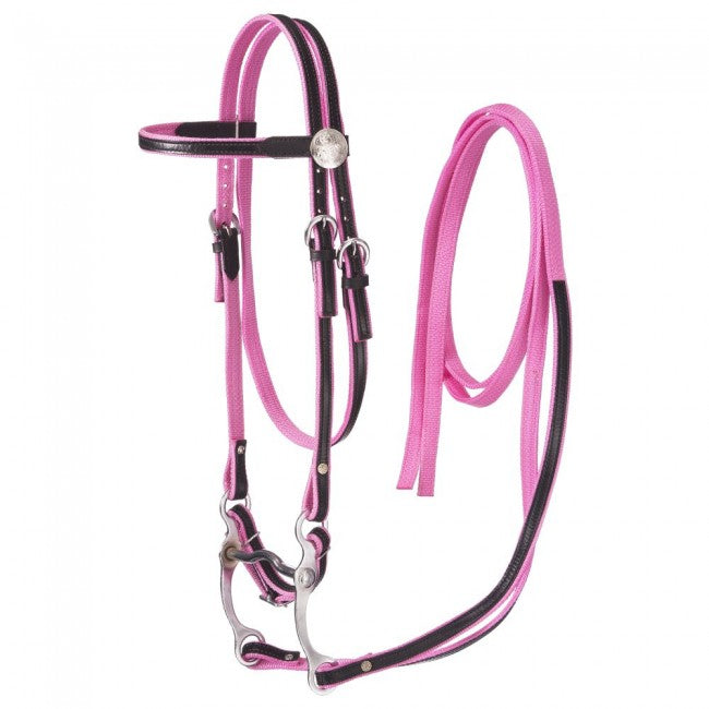 Pink King Series Horse Nylon With Leather Bridle JT International