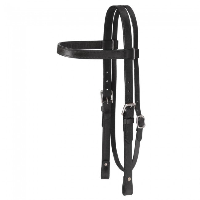 Black Tough 1 Western Leather Browband Draft Headstall