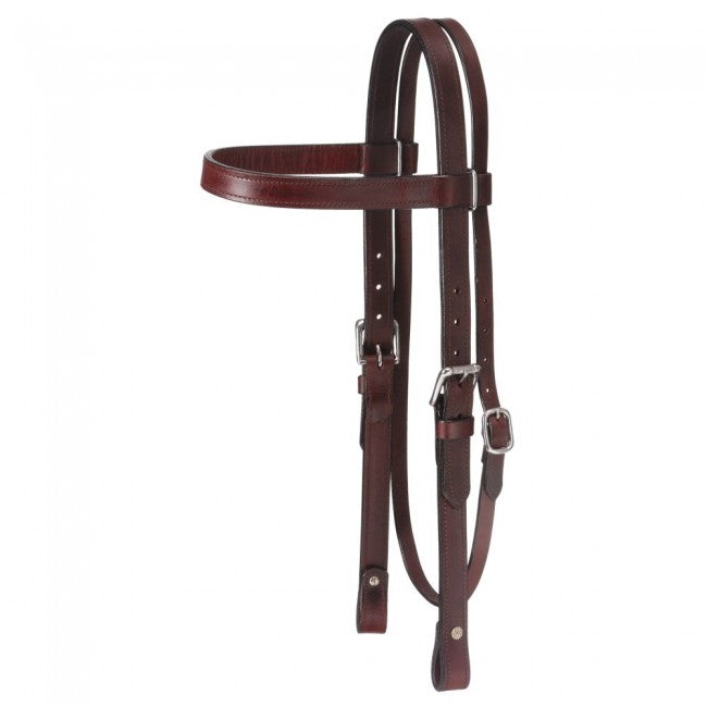 Dark Oil Tough 1 Western Leather Browband Draft Headstall