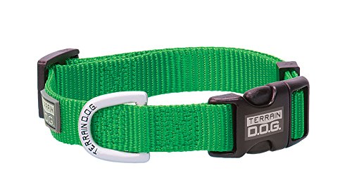 Green Small Terrain D.O.G. Nylon Adjustable Snap-N-Go Dog Collar Dog Collars and Leashes