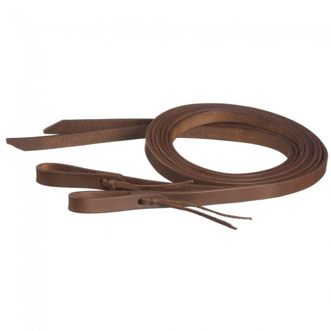 Brown Tough 1 Harness Leather Split Reins with Waterloop Tie Ends English Reins
