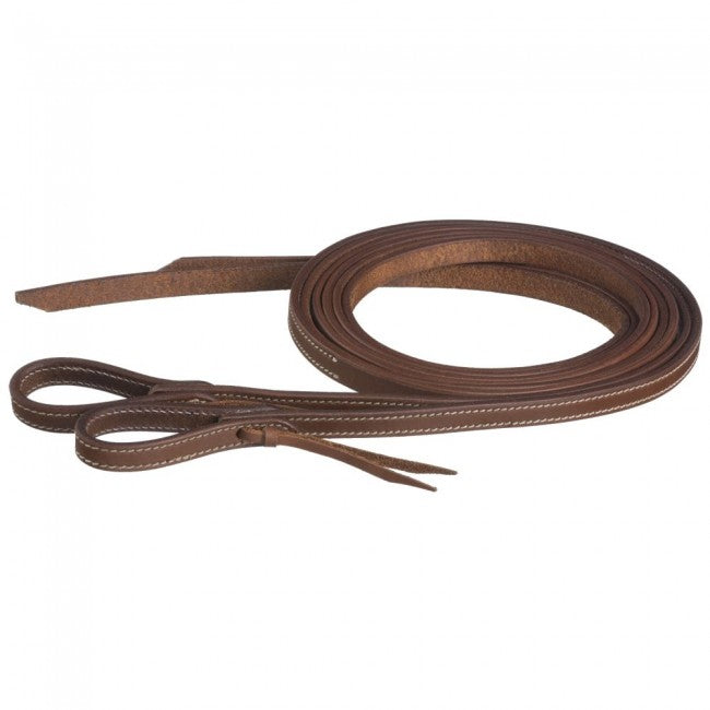 Tough 1 Doubled & Stitched Harness Leather Split Reins with Waterloop Tie Ends English Reins Tough 1 
