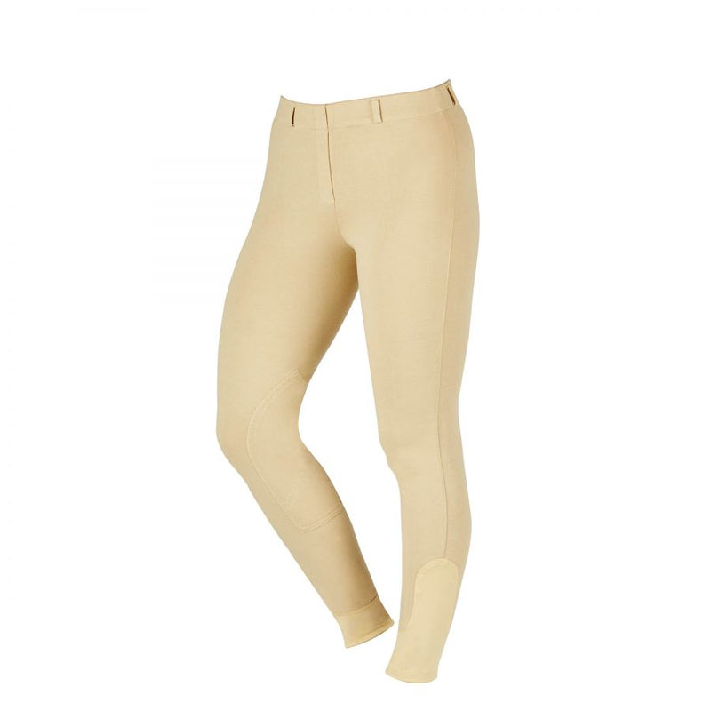 Saxon Women's Knee Patch Pull On Schooling Breeches Knee Patch Breeches Saxon Beige 28" 