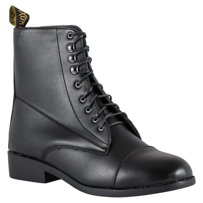 Saxon Equileather Women's Lace Up English Paddock Boots English Paddock Boots Saxon Black 7.5 