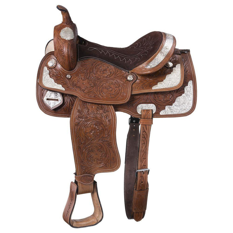 King Series McCoy with Silver Trail Saddle Package Saddles JT International Dark Oil 10" 