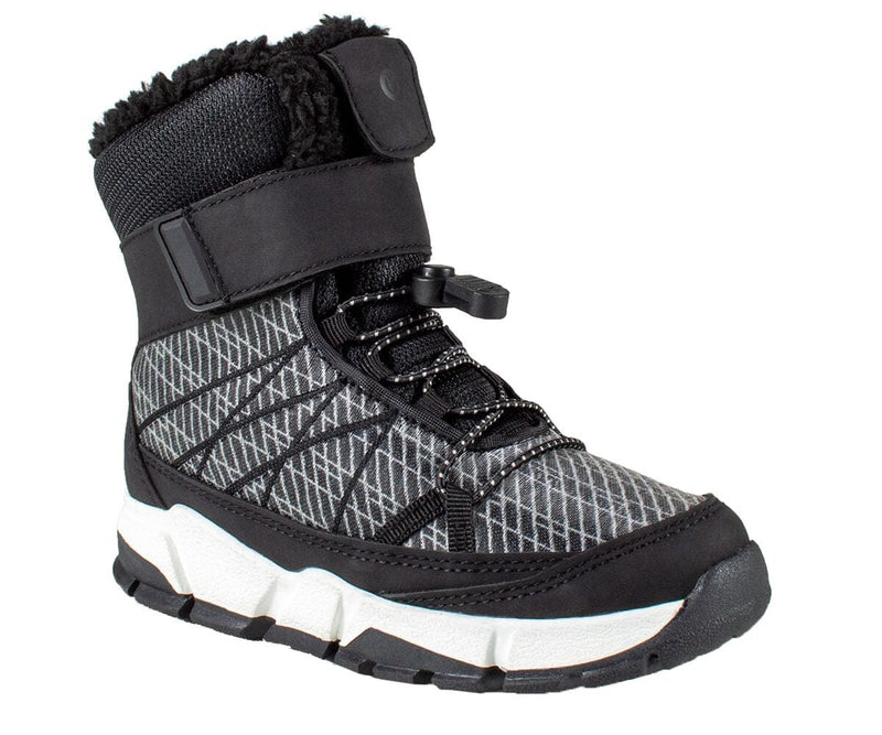 Profile view of Black Absolute Canada Kid's Riley Winter Boots