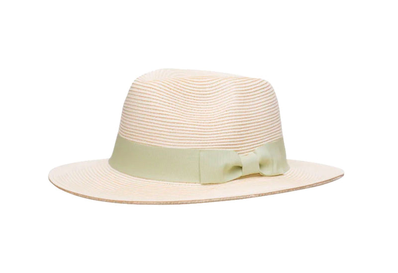 Summerskin Joy Fedora UPF 50+ Hats Cream with Jade Ribbon One Size