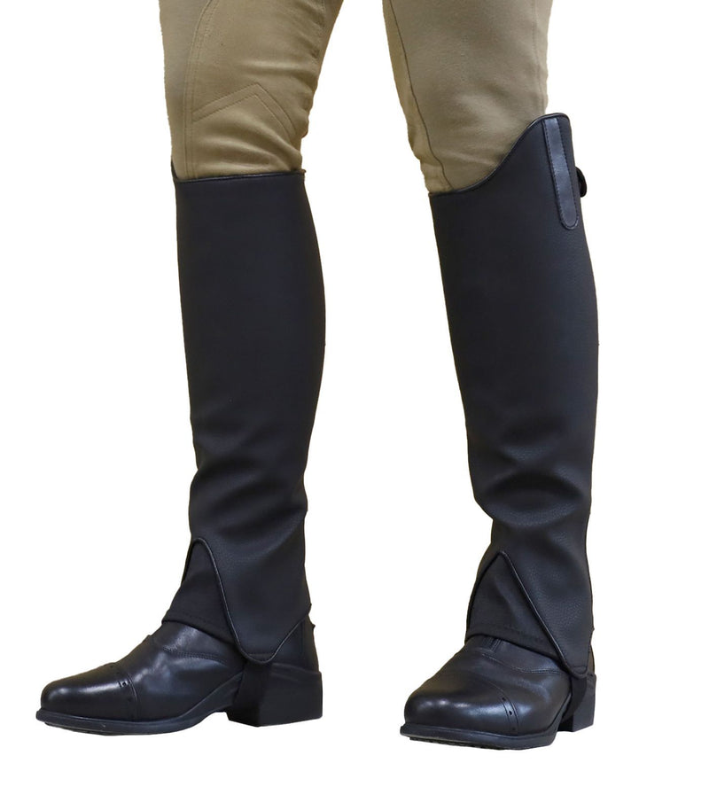 BasEQ Addy Children's Synthetic Half Chaps Synthetic Half Chaps One Stop Equine Shop Black Small 