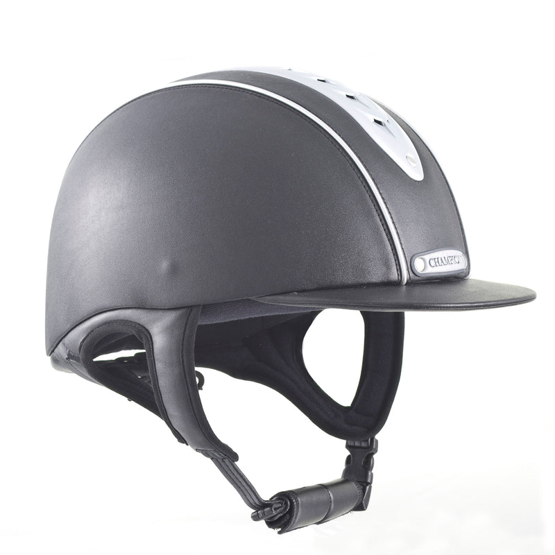 Side view of Black Champion Evolution Pearl Helmet