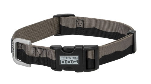 Terrain D.O.G. Patterned Snap-n-Go Collar Dog Collars and Leashes Grey Black Mountains Large (1" x 17"-25")
