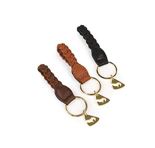 Shires Aubrion Plaited Keyring Stable Supplies Shires Equestrian Tan 