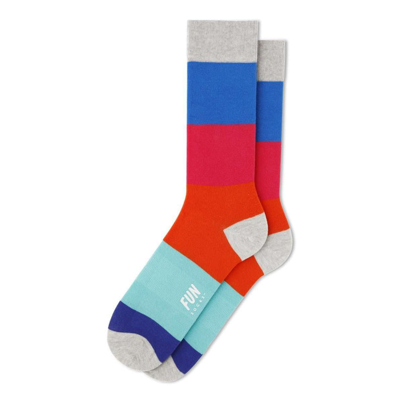 Fun Socks Men's Color Block Socks Socks Fun Socks Grey/Blue/Pink 