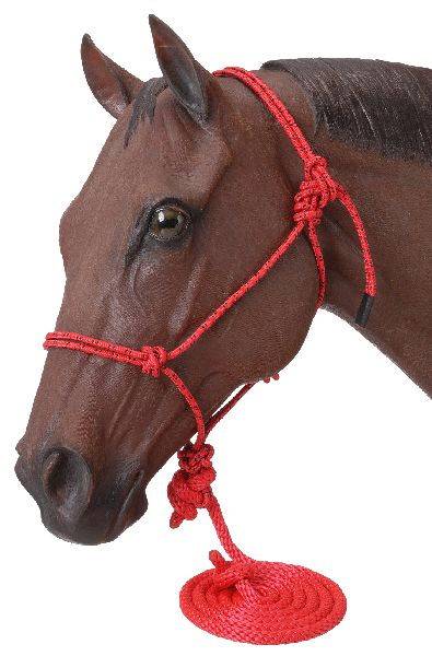 Red Large Tough 1 Miniature Poly Rope Halter with Lead