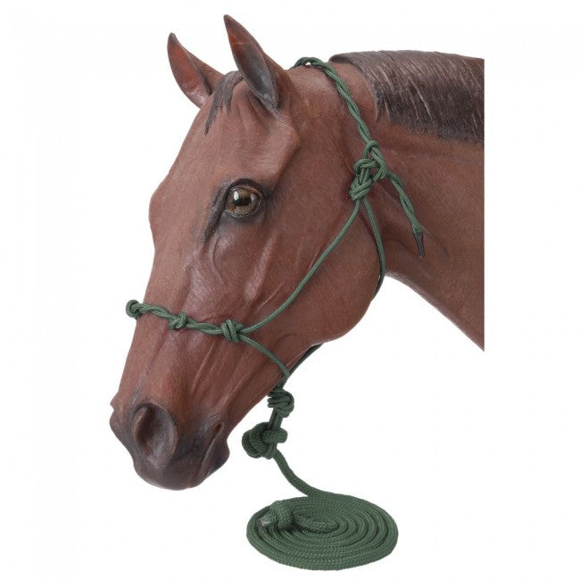 Hunter Green Tough 1 Poly Rope Halter With Knots & 14' Lead