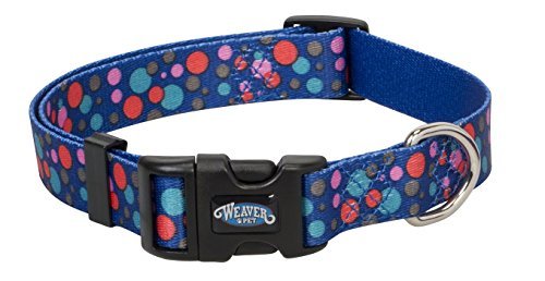 Weaver Leather Patterned Snap-n-Go Collar Dog Collars and Leashes Weaver Leather Bubble Blue Large 1 x 17-25 
