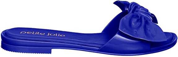 Side view of blue violet Petite Jolie PJ4833 Knoxville Women's Slip On Sandals