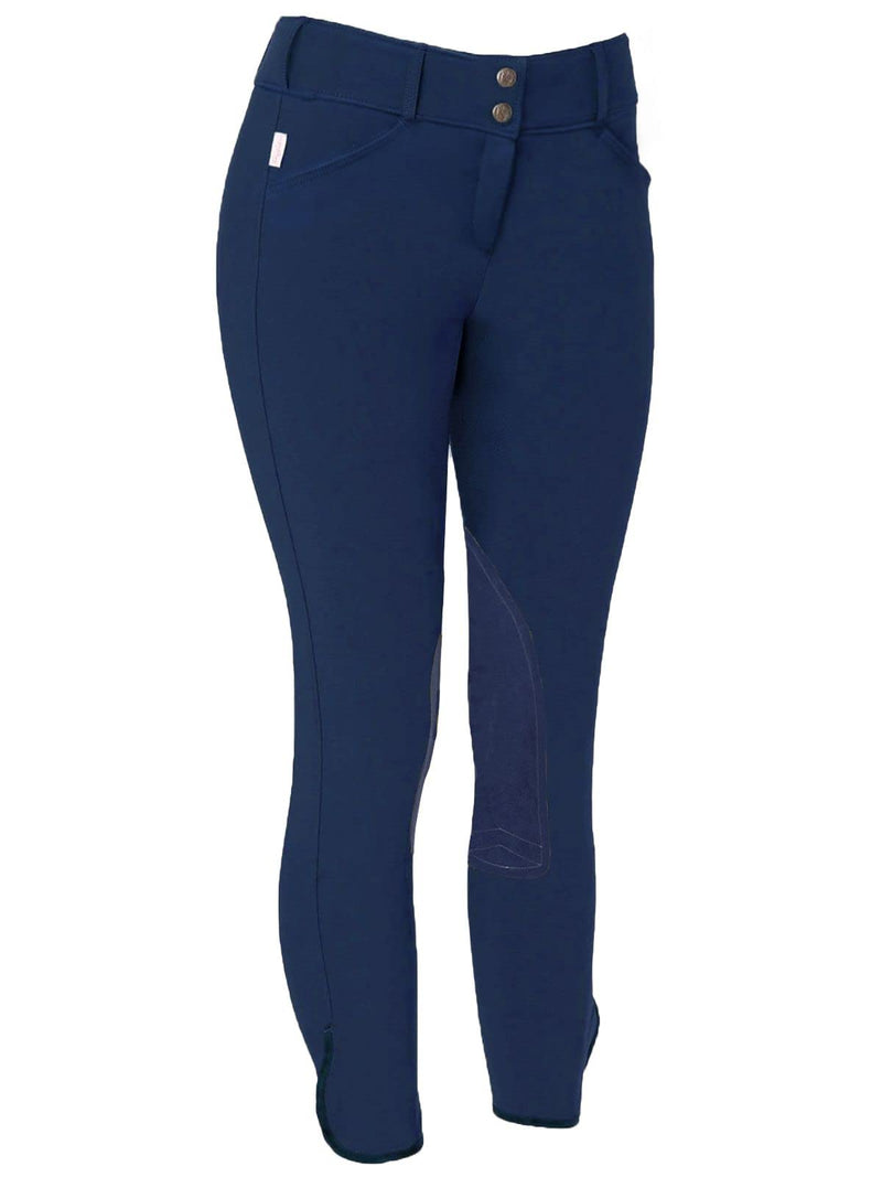 Tailored Sportsman Ladies Trophy Hunter Low Rise Front Zip Breeches Knee Patch Breeches Tailored Sportsman Moody Blue 28 