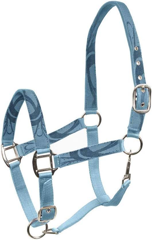 Horze Trapani Nylon Halter with Comfort Padding and Micro-Suede Lining Blue Warmblood