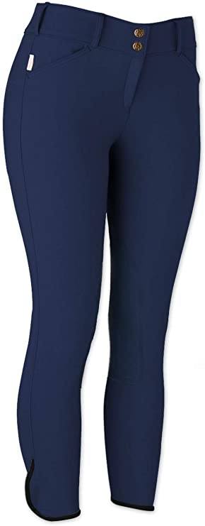 Tailored Sportsman Trophy Hunter Ladies Low Rise Front Zip Breeches Knee Patch Breeches Tailored Sportsman Blueberry 28L 