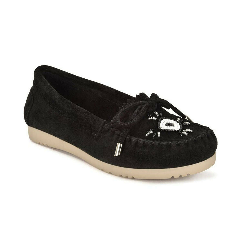 Five Tribe Women's Peaceful Leather/Suede Moccasin Loafer Sizes 7-9.5 Loafers Five Tribe Black 9.5 