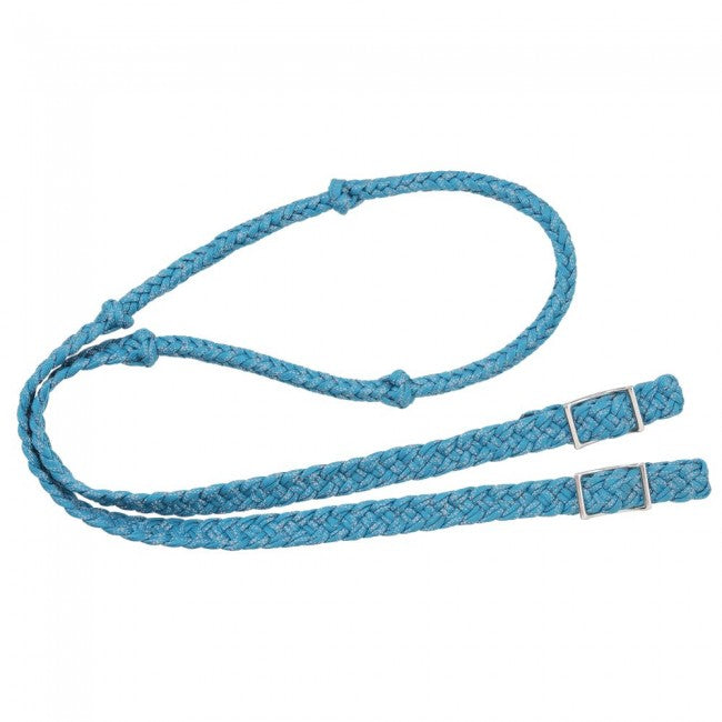 Turquoise Tough 1 Reflective Cord Knot Rope Rein English Reins