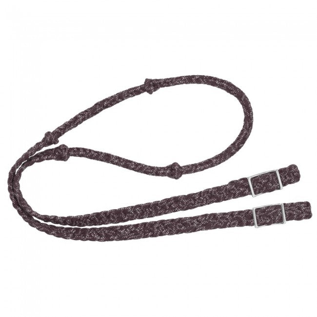Brown Tough 1 Reflective Cord Knot Rope Rein English Reins