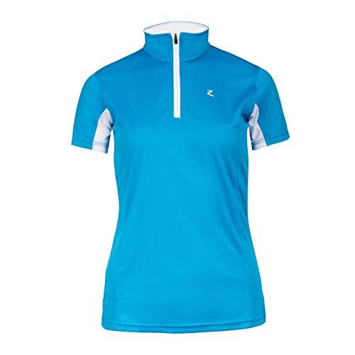 Horze Women's Trista Sun Shirt - Short Sleeve Technical Shirts Horze Paradise Blue/White US 12 (EU 42) 