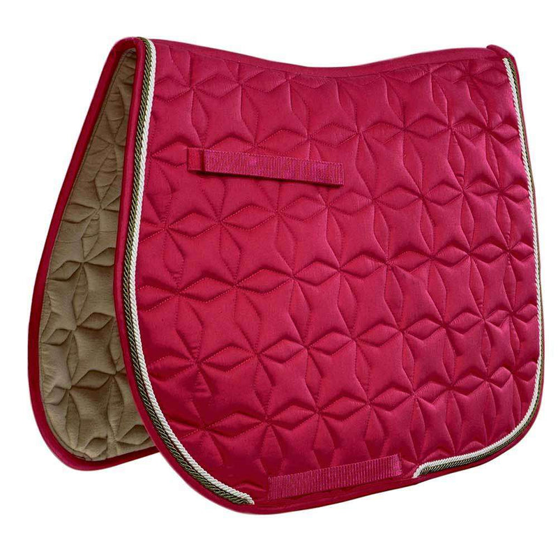 Roma Ecole Star Quilt Close Contact Saddle Pad Dressage Pads Roma Full Raspberry/Sage/White 