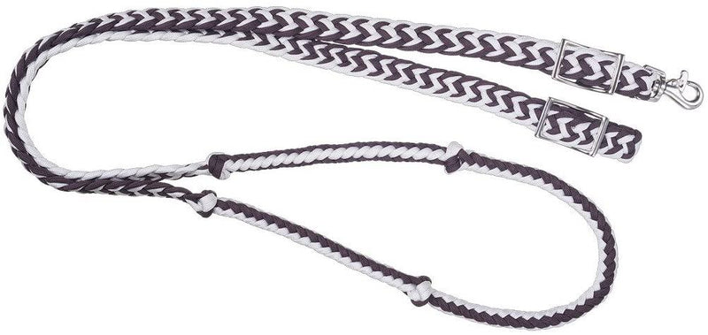 Tough 1 Deluxe Knotted Cord Roping Reins English Reins Tough 1 Brown/White 