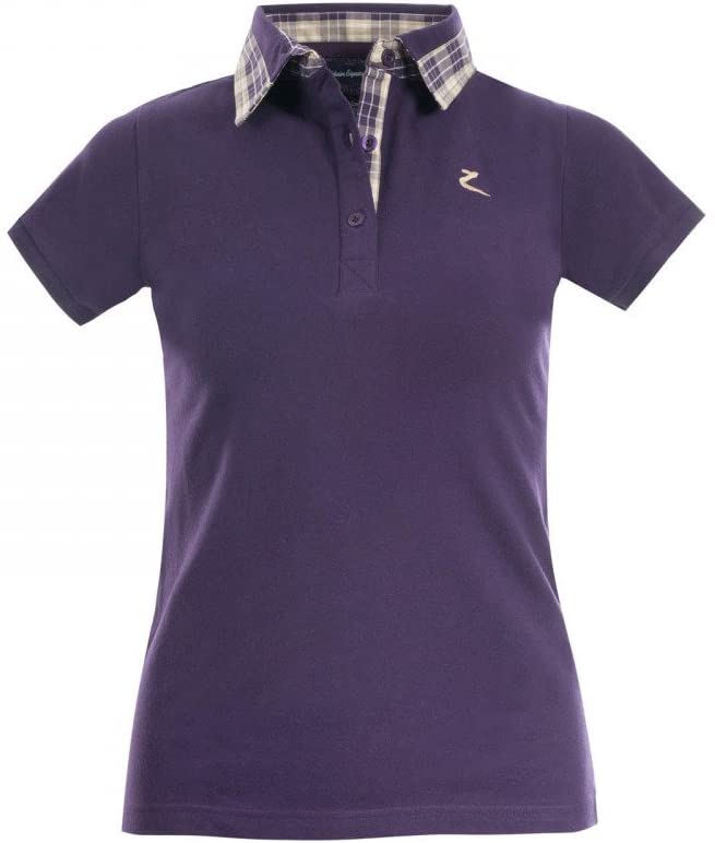 Horze Brita Women's Short-Sleeved Polo Shirt Polo Shirts Horze 14 Grape Juice Purple 
