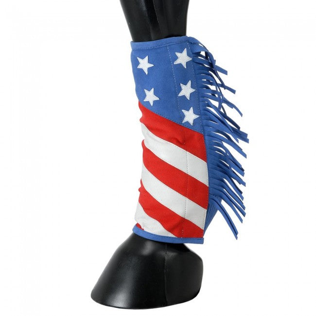 Stars/Stripes Tough 1 Sport Boot Covers with Fringe Competition/Exercise Boots