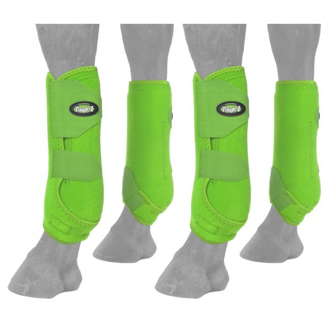 Neon Green Large Tough 1 Extreme Vented Sport Boots Set Competition/Exercise Boots